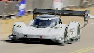 Pikes Peak Hill Climb 2018  Romain Dumas  Volkswagen ID R PP Record HelicopterSpectator Views [upl. by Winterbottom]