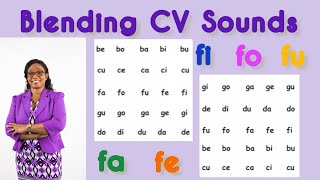 Blending Two Letters Level 1C  Consonant and Vowel  Short sound vowels  Phonics Instruction [upl. by Elsilrac]