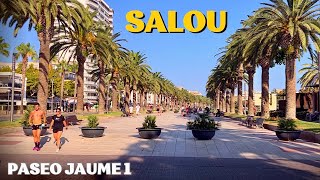 Paseo Jaume 1 is Salou Beach Main Promenade  Walking Tour in Tarragona Spain [upl. by Saxet]