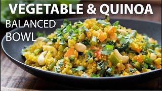 VEGETABLE QUINOA NOURISH BOWL Recipe  HIGH PROTEIN Vegan and Vegetarian Meal Ideas [upl. by Jedediah]