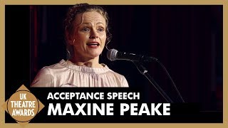 Maxine Peake  Acceptance Speech  UK Theatre Awards 2018 [upl. by Nwahsyar]