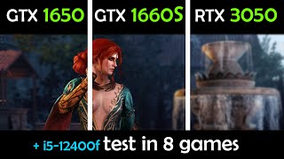 GTX 1650 vs GTX 1660 Super vs RTX 3050 Test in 8 Games [upl. by Ahsinot]