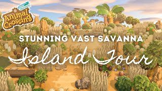 STUNNING VAST SAVANNA ISLAND TOUR  Animal Crossing New Horizons [upl. by Spancake]