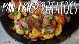 Delicious Pan Fried Potatoes  SAM THE COOKING GUY [upl. by Jonie]