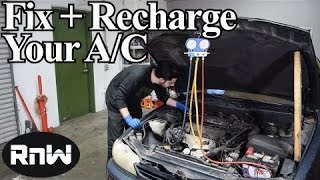 How to Diagnose and Recharge Your AC System with Refrigerant  Using an AC Manifold Gauge Set [upl. by Ahsac]