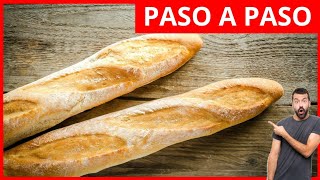 ✅ Como preparo el PAN francés  👉 Baguette casera fácil y rapida [upl. by Mady]