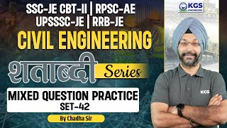 SSCJE CBTIIAll Engineering Exam  Civil Engineering  Mixed Questions Set  42  Chadha Sir [upl. by Vokay]