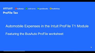 Business auto in Intuit ProFile T1 [upl. by Nallid348]