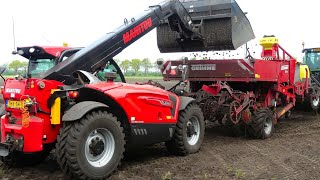 Aardappelen poten met Grimme en Miedema Landb Buijs EmmerCompascuum [upl. by Ralyt]