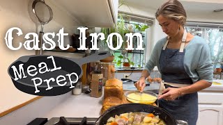 MADE FROM SCRATCH MEAL PREP COOKING CAST IRON RECIPES  Cast Iron Tips amp Maintenance [upl. by Oile320]