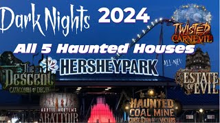 Dark Nights Haunted Houses All 5 At Hersheypark Hershey PA [upl. by Coco]