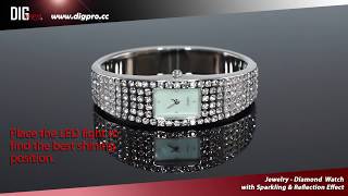 Product Photography DigPro Tutorial Jewelry Diamond Watch LED Reflection Board [upl. by Laekim]