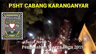 KONVOI TERTIB PSHT CABANG KARANGANYAR  PENGESAHAN WARGA BARU 2019 [upl. by Assenar]