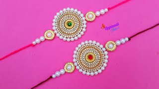 How To Make Beautiful Rakhi At Home  DIY  Rakhi Making ideas For Raksha Bandhan  uppunutihome [upl. by Eirollam]