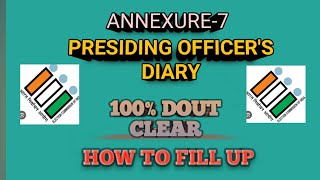 How to fill up Presiding officer diary কিভাবে Presiding officer diary পূরন করবেন ।Part2 [upl. by Ayota]