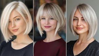 Melhores Corte De Cabelo Curto Feminino 2024 Tendência Platinum Blonde Bob Hair Colour Trends [upl. by Piers]