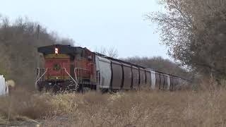 BNSF 7270 pulls a BNSF Grain thru firth Nebraska [upl. by Eilsew]