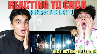 HIS FIRST REACTION TO CNCO Reggaeton Lento Reaction [upl. by Nelo778]