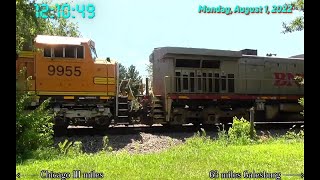 8122 Wyanet IL Trains w Pepsi Pass By 100 SP Tunnel Motor Fakebonnet [upl. by Aihk]