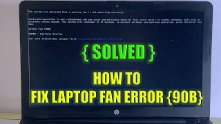 Fix the system has detected that a cooling fan is not operating correctly  System Fan 90B [upl. by Shirlee667]