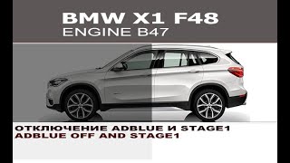 BMW X1 F48 20d отключение AdBlue и Stage 1  BMW X1 F48 20d AdBlue off and Stage 1 [upl. by Lugo]