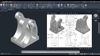 AutoCAD 3D 3D Modeling How to drawing flame detector support Autodesk sketches The End [upl. by Ardekan]