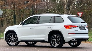 Skoda NEW Kodiaq Sportline 2021 in 4K Moon White metallic 20 Inch Vega Walk around amp detail inside [upl. by Worthy144]