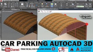 CAR PARKING 3D DESIGN IN AUTOCAD [upl. by Anail576]