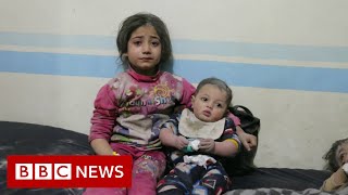 Syria war Hundreds of thousands flee as airstrikes continue  BBC News [upl. by Rayburn]