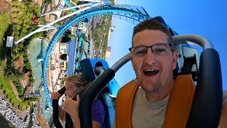 Riding Pipeline The Surf Coaster At SeaWorld Orlando  Rider Cam POV [upl. by Ahsekam]