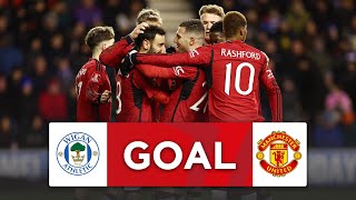 GOAL  Bruno Fernandes  Wigan 02 Manchester United  Third Round  Emirates FA Cup 202324 [upl. by Ennovoj]