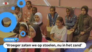 Kinderen in Gaza voor het eerst sinds de oorlog weer naar school [upl. by Sloan]