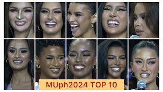 TOP 10 amp their Q amp A  Miss Universe Philippines 2024 [upl. by Aya522]