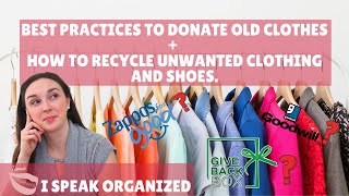 BEST PRACTICES TO DONATE OLD CLOTHES  HOW TO RECYCLE UNWANTED CLOTHING AND SHOES [upl. by Adniram661]