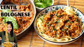 Easy Vegan Lentil Bolognese  Healthy amp Budget friendly [upl. by Kcered240]