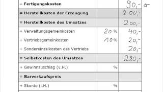 KLR  Kostenrechnung  Angebotskalkulation [upl. by Canice]