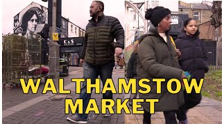 A Winter Walk Through Walthamstow Market  London GB [upl. by Firman]