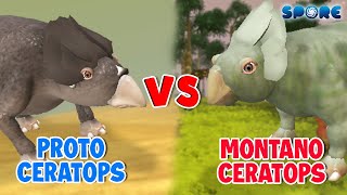 Protoceratops vs Montanoceratops  Desert vs Forest Dino S1E8  SPORE [upl. by Aemat]