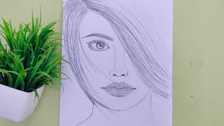 how to draw a girl  step by step  girl drawing easy  pencil sketch drawing [upl. by Terza267]