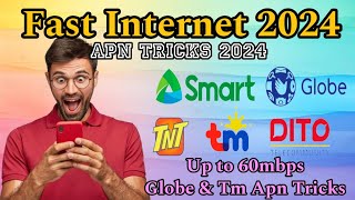 Untold Fast Internet 2024  Apn Setting Tricks for Globe amp TM 2024 [upl. by Sunday]