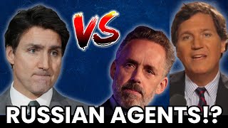 Justin Trudeau calls Jordan Peterson amp Tucker Carlson RUSSIAN ASSETS [upl. by Auqinahs]