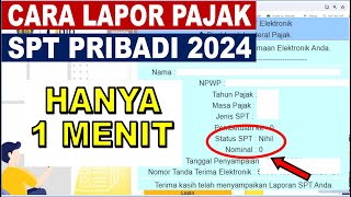 Cara Lapor SPT Tahunan Pribadi Online 2024 [upl. by Zaslow]