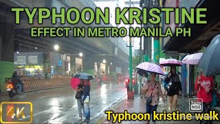 Continuous Rainfall and Slightly Strong Wind Due to Typhoon Kristine in Metro Manila 4K [upl. by Elder71]