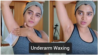 My Underarm Waxing Routine  Remove Hair From Underarms at Home Using Veet Wax Strips [upl. by Eahcim673]