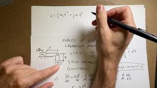 Finding the Force of Constraint in a HalfAtwood Machine with Lagrange Multipliers [upl. by Merrill]