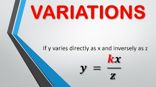 Variations  Direct Inverse and Joint Variation [upl. by Ayak922]