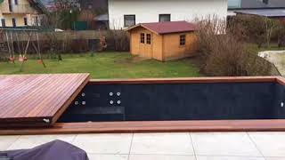 vollautomatische begehbare Poolabdeckung 60 x 30 m [upl. by Ordnaxela]