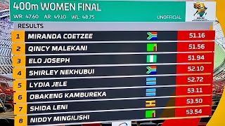 COETZEE 🇿🇦 5116  DOUALA 24  23rd CAA African Athletics Senior Championships  Women’s 400m Final [upl. by Tjon420]