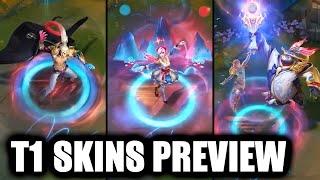 All New T1 Skins PBE Preview Orianna Lee Sin Jinx Jayce Bard League of Legends [upl. by Arayt]