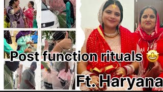 हरियाणा में मांग भराई के बाद के रीति रिवाज़😍haryanvifunctionritualfamilyvlogfamilyfunctionvdo [upl. by Srevart]